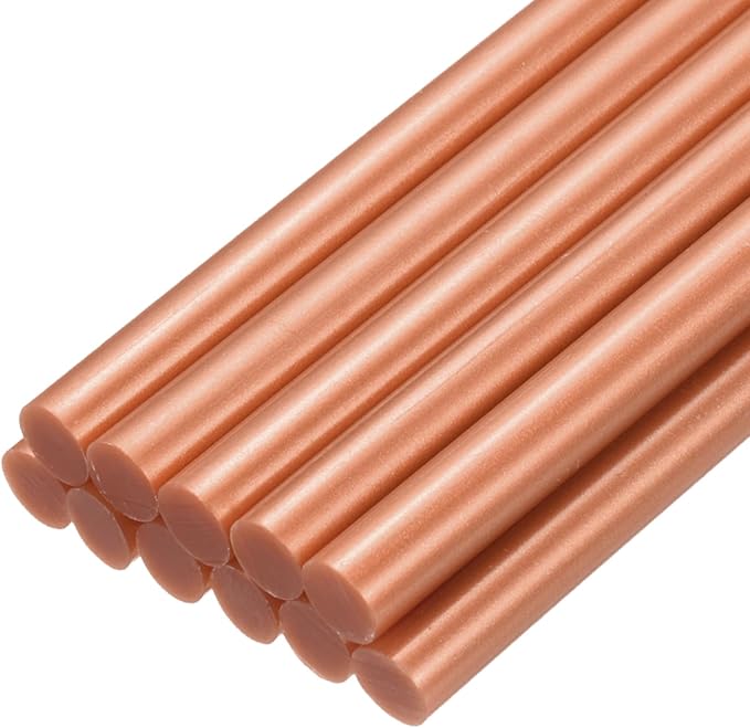 uxcell Mini Hot Glue Sticks for Glue Gun 7mm x 100mm Rose Gold 12pcs