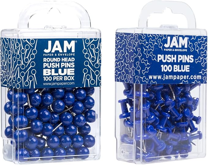 JAM PAPER Colorful Push Pins