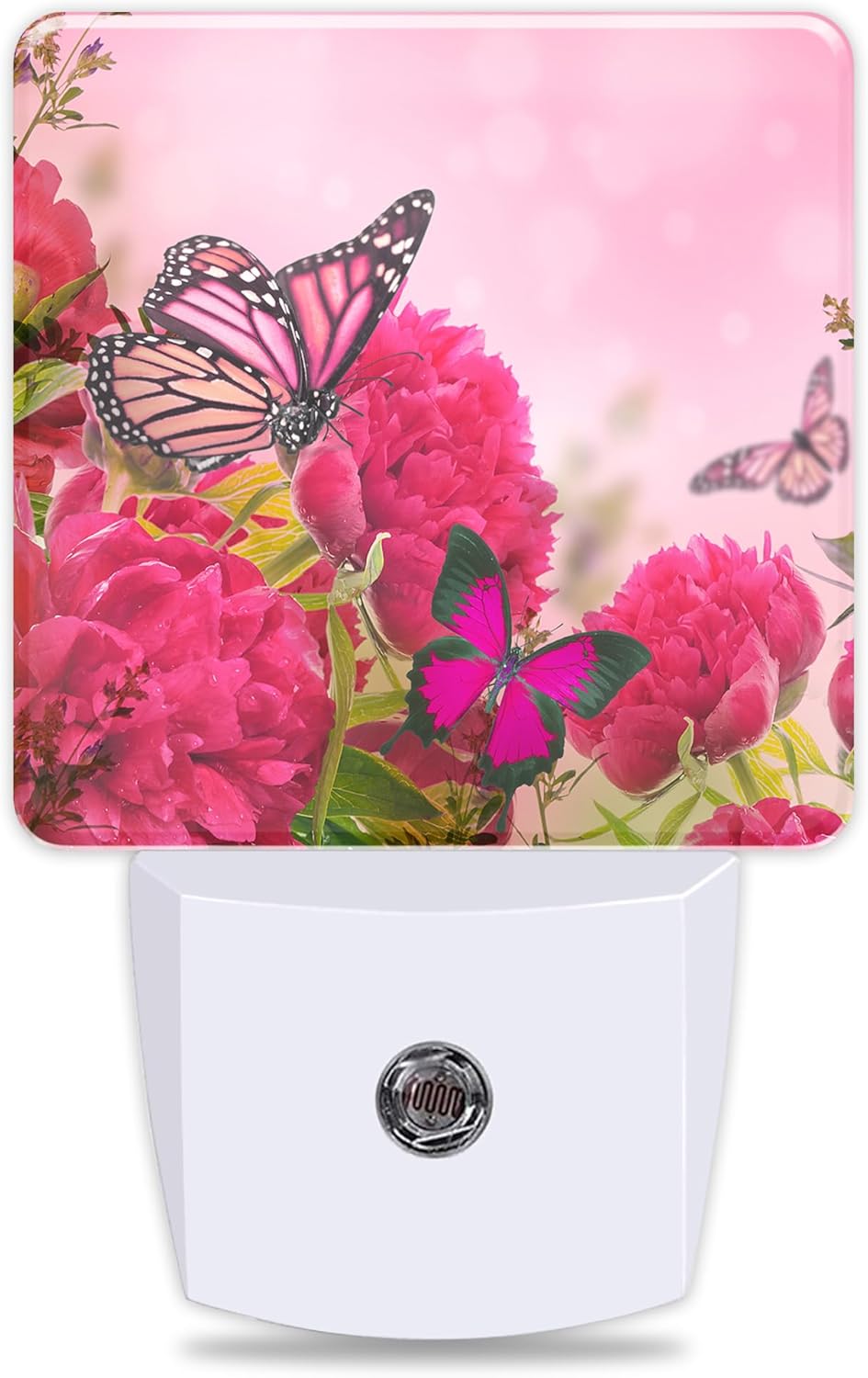 Butterfly and Flower Night Lights Plug into Wall for Girls Boys Room, Night Lights LED Lamp with Dusk to Dawn Sensor Nightlight for Bedroom Kitchen Bathroom Hallway Home Wall Decor