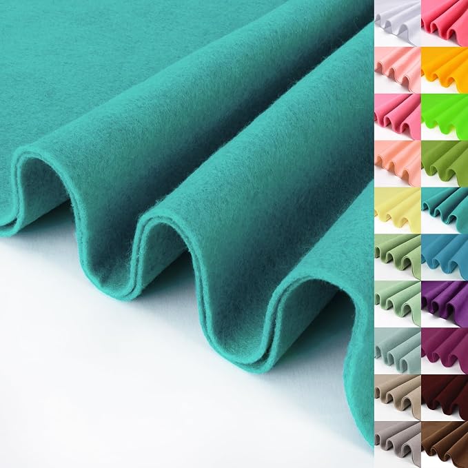 Jade Green Large Felt Fabric 36" X 36 "1.4 mm 1 Square Yard