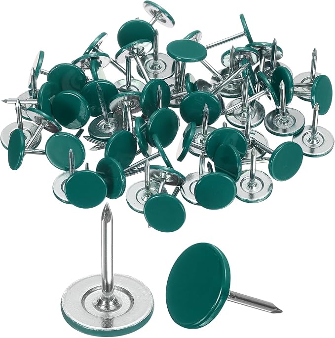uxcell 150Pcs Upholstery Tacks, 11mmx15mm Flat Head Thumb Tack Decorative