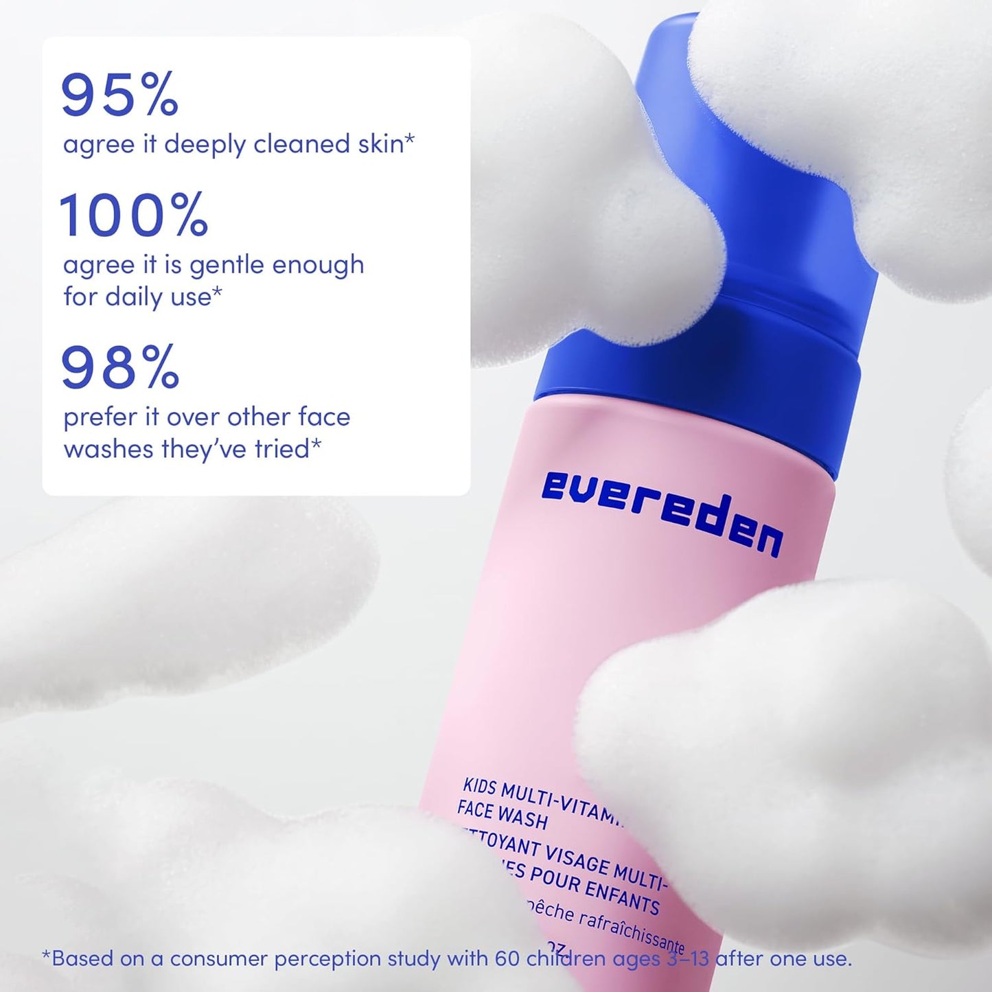 Evereden Kids Face Wash: Cool Peach, 3.4 fl oz. | Gentle Skin Care | Non-toxic and Clean Ingredients | Multi-Vitamin Skin Care for Kids | Pack of 2