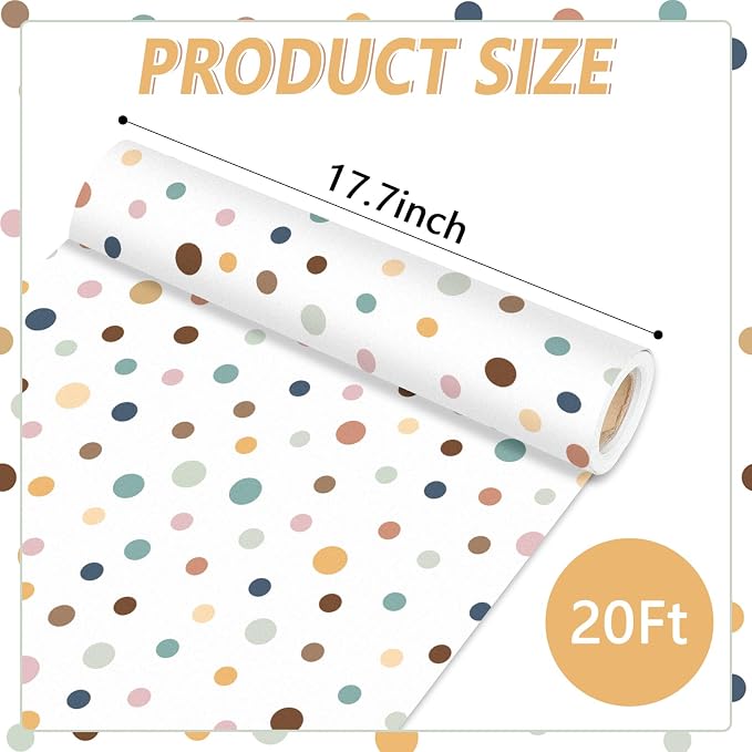Qyeahkj Boho Dot Bulletin Board Paper Roll Boho Polka Dot Bulletin Board
