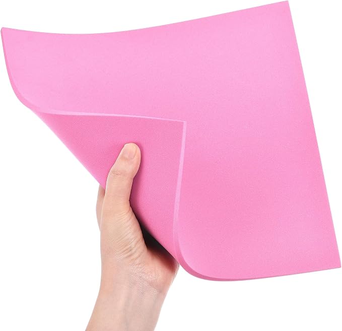 uxcell Pink EVA Foam Sheets 10 x 10 Inch 5mm Thickness
