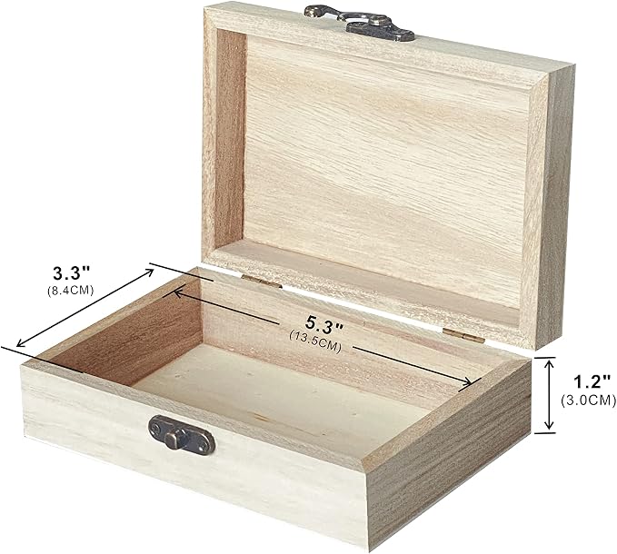 Cregugua 8 Pack 6 X 4 X 2 Inch Unfinished Wooden Box