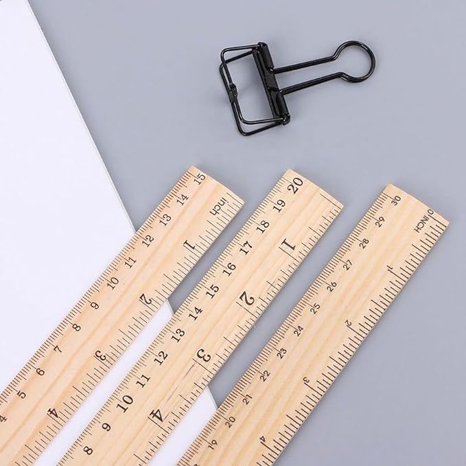 3 Pack Wooden Ruler Wood Ruler Measuring Tool | Wood Ruler