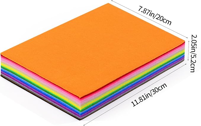 40 PCS Assorted Colors Soft Nonwoven Felt Sheets