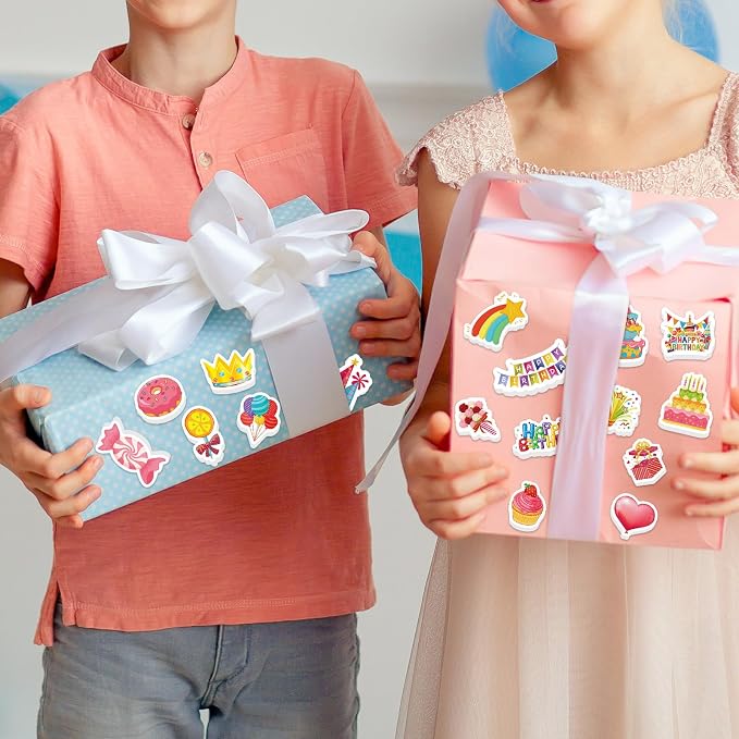 300Pcs Happy Birthday Foam Stickers, Cute Foam Birthday Stickers Self Adhesive