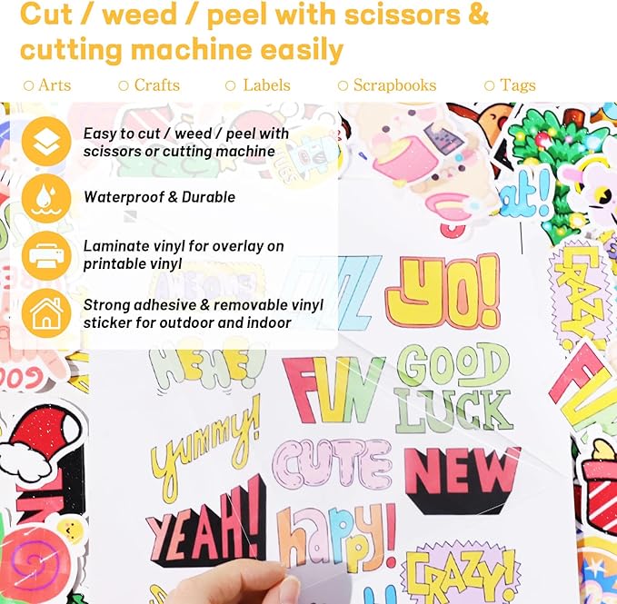 TECKWRAP Laminating Sheets Clear Laminate Sheets Sticker Paper
