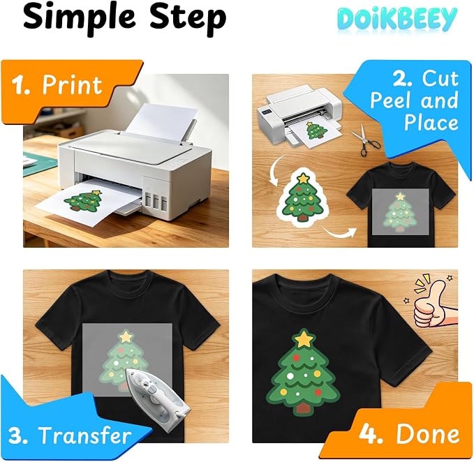 Heat Transfer Paper 10 Sheets, 8.5" X 11" Dark Iron On Transfer Paper |