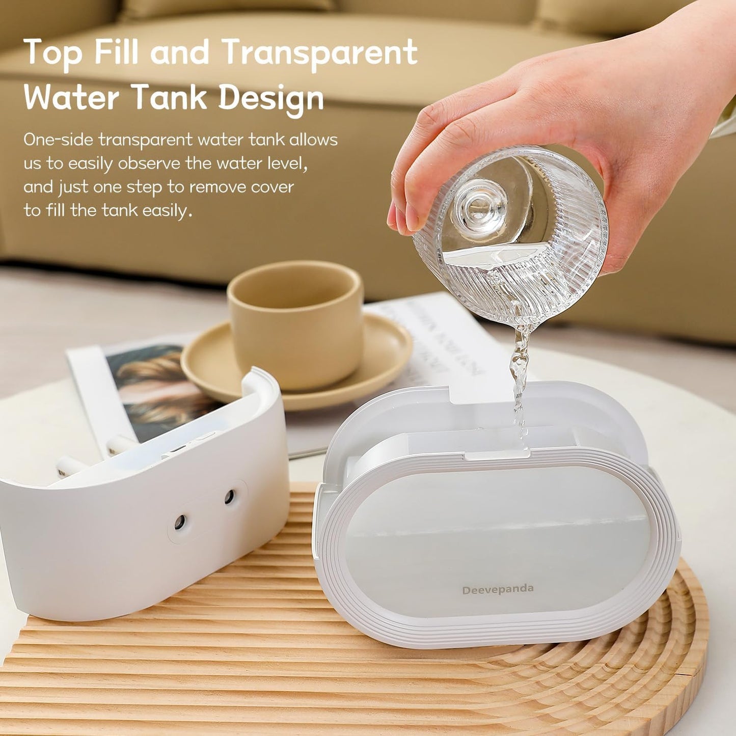 Small Dual Cool Mist Humidifiers for bedroom,500ml Mini Plant Humidifier indoor, Rechargeable Battery Powered Portable Desk Baby Humidifiers for Kids Room Home Baby Nursery, Office