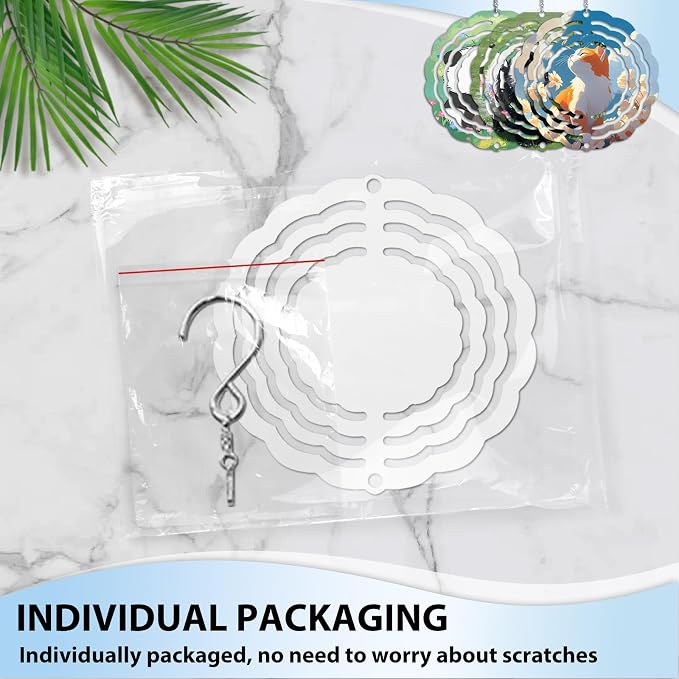 CHONOVO 5 Pack 3 Inch Sublimation Wind Spinner Blank | Double-Sided Sublimation
