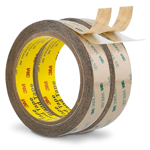 3M Double Sided Tape 300LSE 1.0" x 36Ft Clear – 2 Pack | Heavy Duty Adhesive