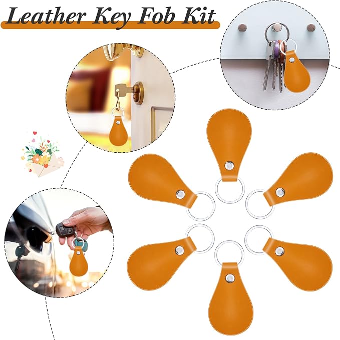 Taiyin 30 Pcs Leather Key Fob Kit