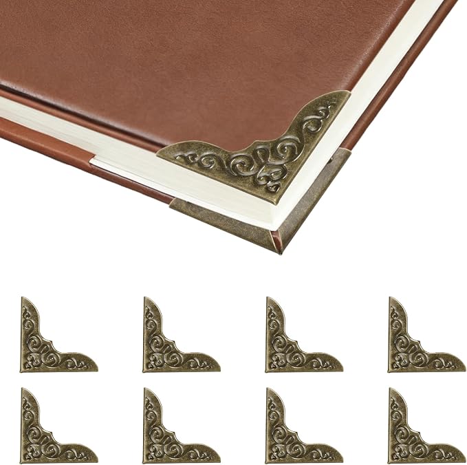 100pcs Metal Book Corner Protectors, Bronze Decorative Scrapbooking Photo