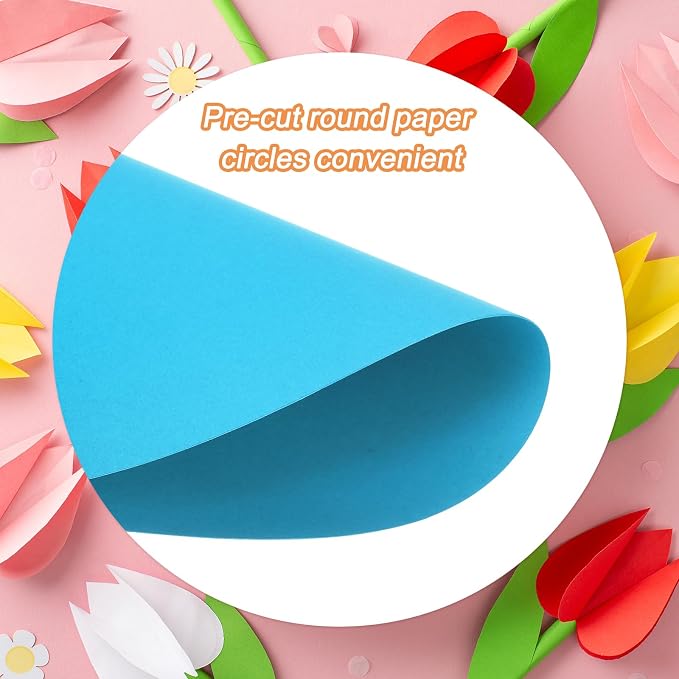 MECCANIXITY 60 PCS Dark Blue Circle Cutouts Paper, 8 Inch Round Cutouts