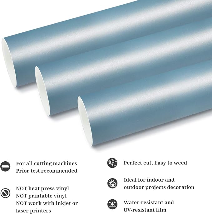 TECKWRAP Permanent Adhesive Vinyl 12" x 10ft, Matte Cobalt Blue