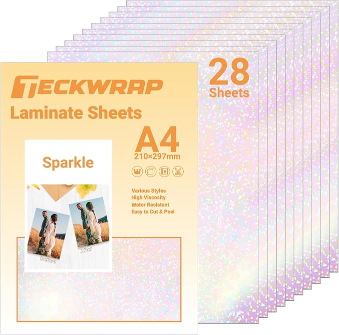TECKWRAP Holographic Laminate Sheets Waterproof Laminating Sheets