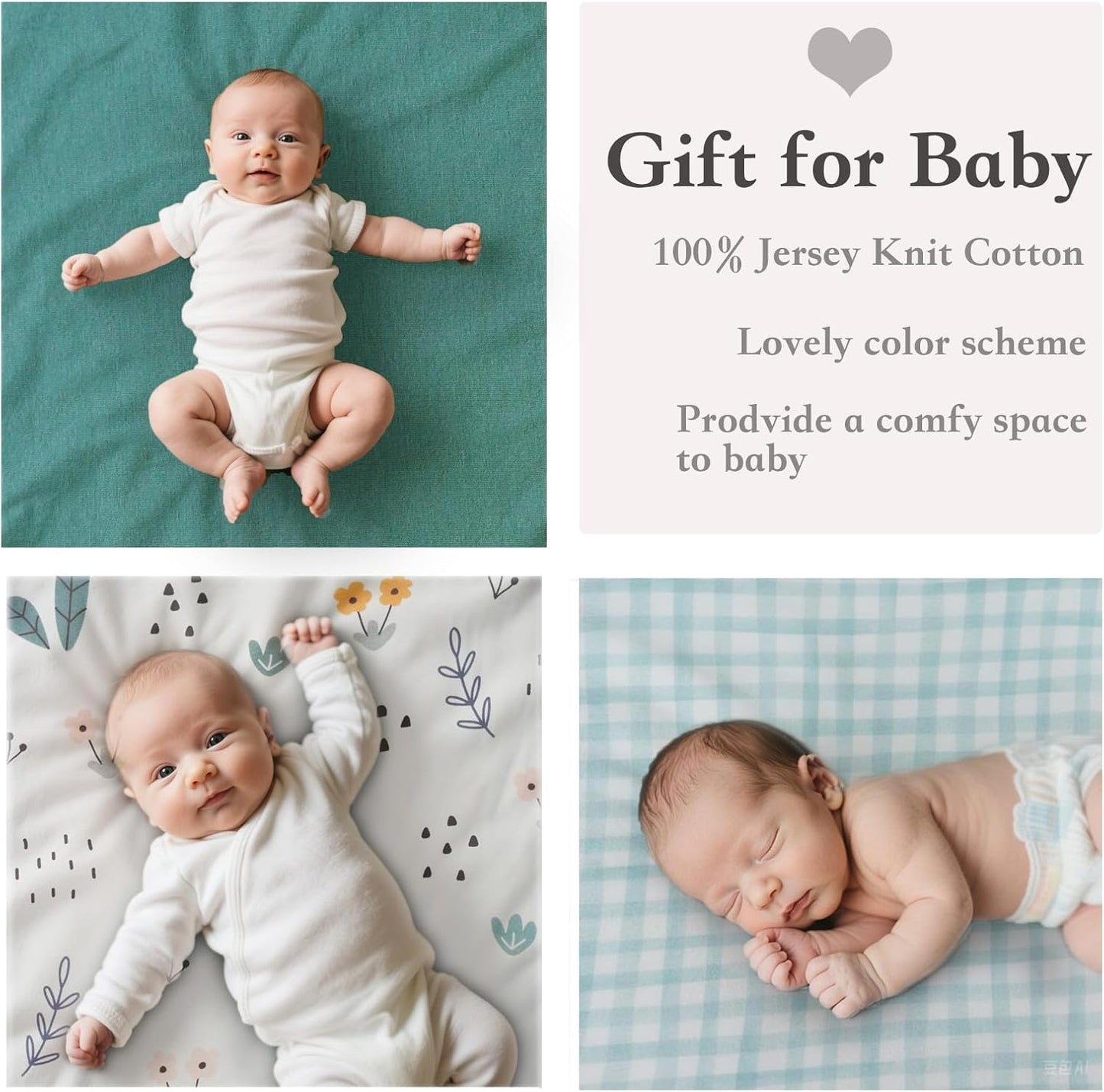 100% Jersey Cotton Bassinet Sheets 21" x 35" Fits Besrey, Foalom, Bellababy, MiClassic, Milliard and Large Bassinet Mattress, Super Soft and Breathable Bassinet Fitted Sheets, 3 Pack