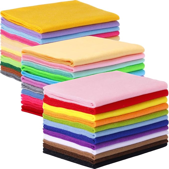 36 Rolls Felt Fabric Sheet Bulk 8"x35" 1.4mm Thick Soft Felt Sheet 36 Assorted