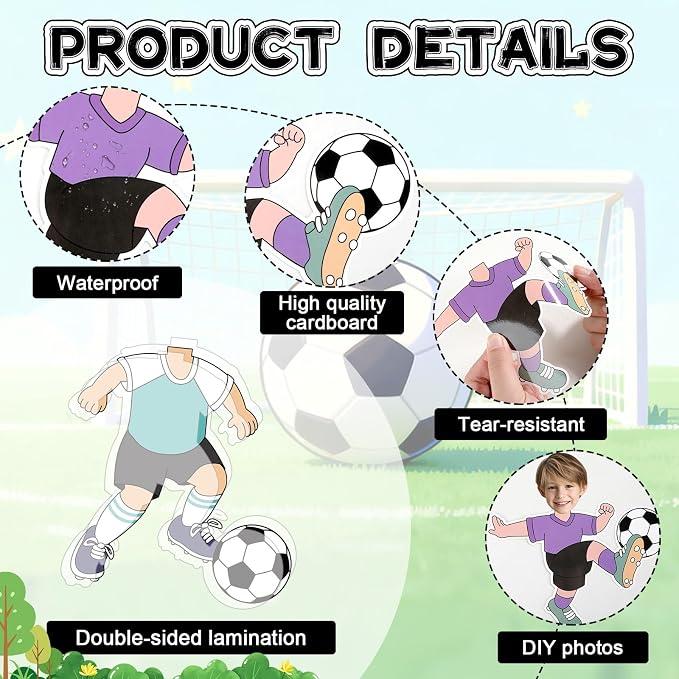 OBUSATT 60 Pcs Soccer Player Theme Cutouts Soccer Bulletin Board Decorations