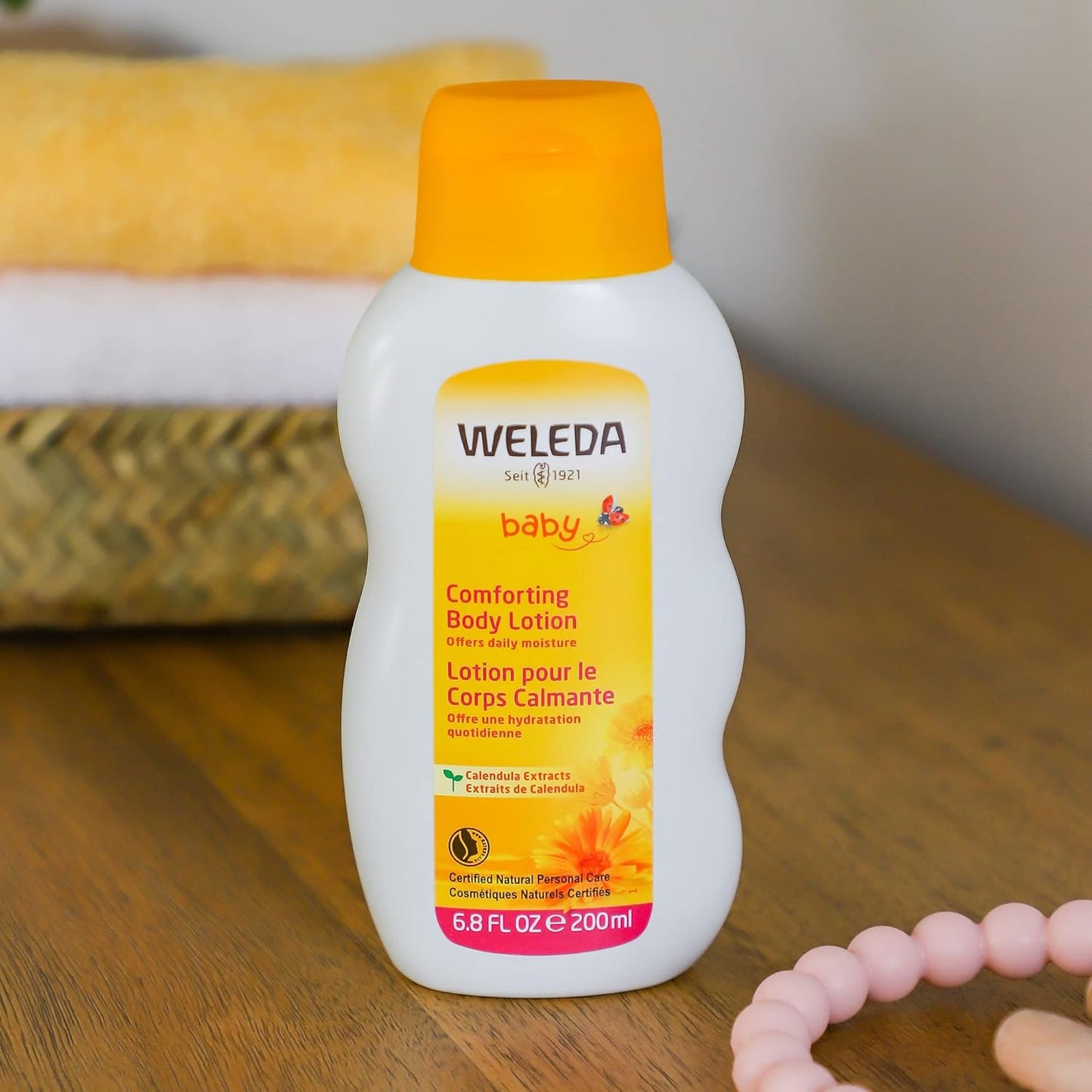 Weleda Baby Calendula Comforting Body Lotion, Plant Rich Moisturizer with Calendula, Chamomile, Sweet Almond and Sesame Oils, 6.8 Fl Oz