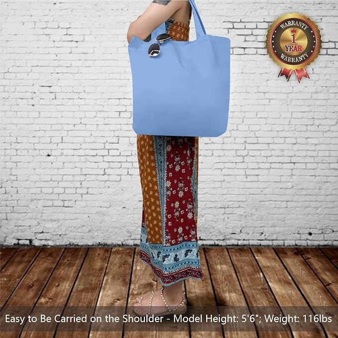 TOPDesign 3-Pack Super Strong Large 12oz Cotton Canvas Tote Bags, Reusable
