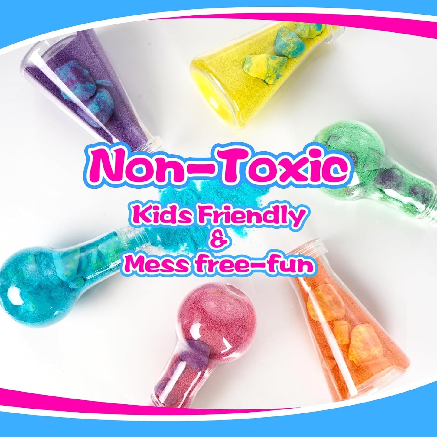 Bath Bomb Potion for Toddlers & Kids, 6-Pack Non-Toxic - Colorful Fizzy Fun - Interactive Bubble Bath Toy, Fun Science Bath Toys with a Colorful Foams & Bubbles Eruption