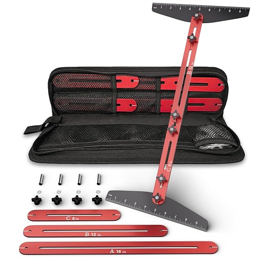 Stair Tread Gauge Template Tool, 10-67 Inches Adjustable Aluminum Alloy Stair