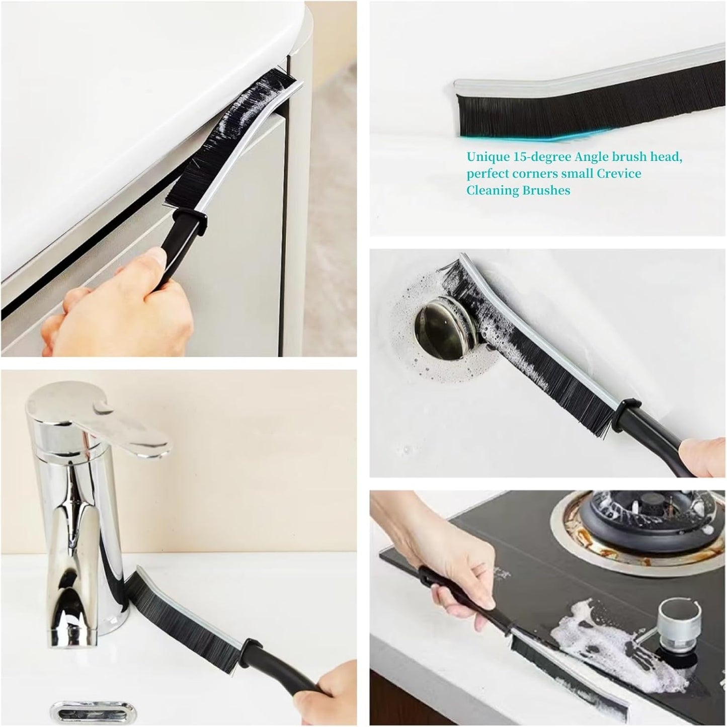 3 PCS Crevice Cleaning Brush,Hard Bristle Crevice Cleaning Brush,Crevice Cleaning Tool is Effective to Clean The Small Gap of Kitchen, tolilet and Windows.