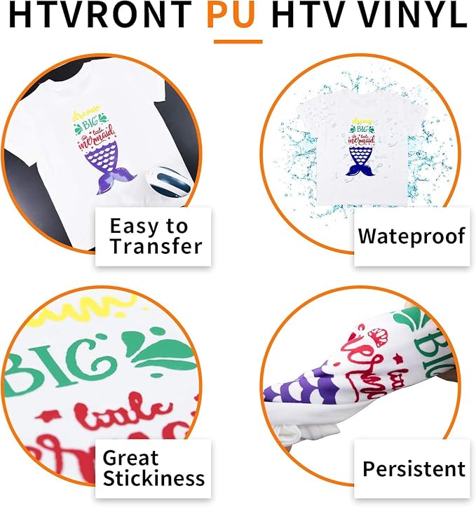 HTVRONT White HTV Heat Transfer Vinyl Bundle: 24 Pack 12"x12" Iron on Vinyl |