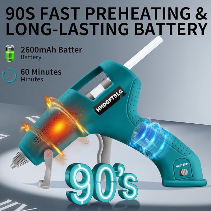 Cordless Hot Glue Gun, Fast Preheating