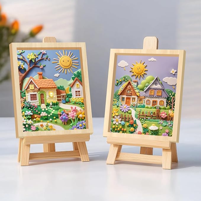 Wooden Canvas Panels with Easel Set – Complete Art Supplies