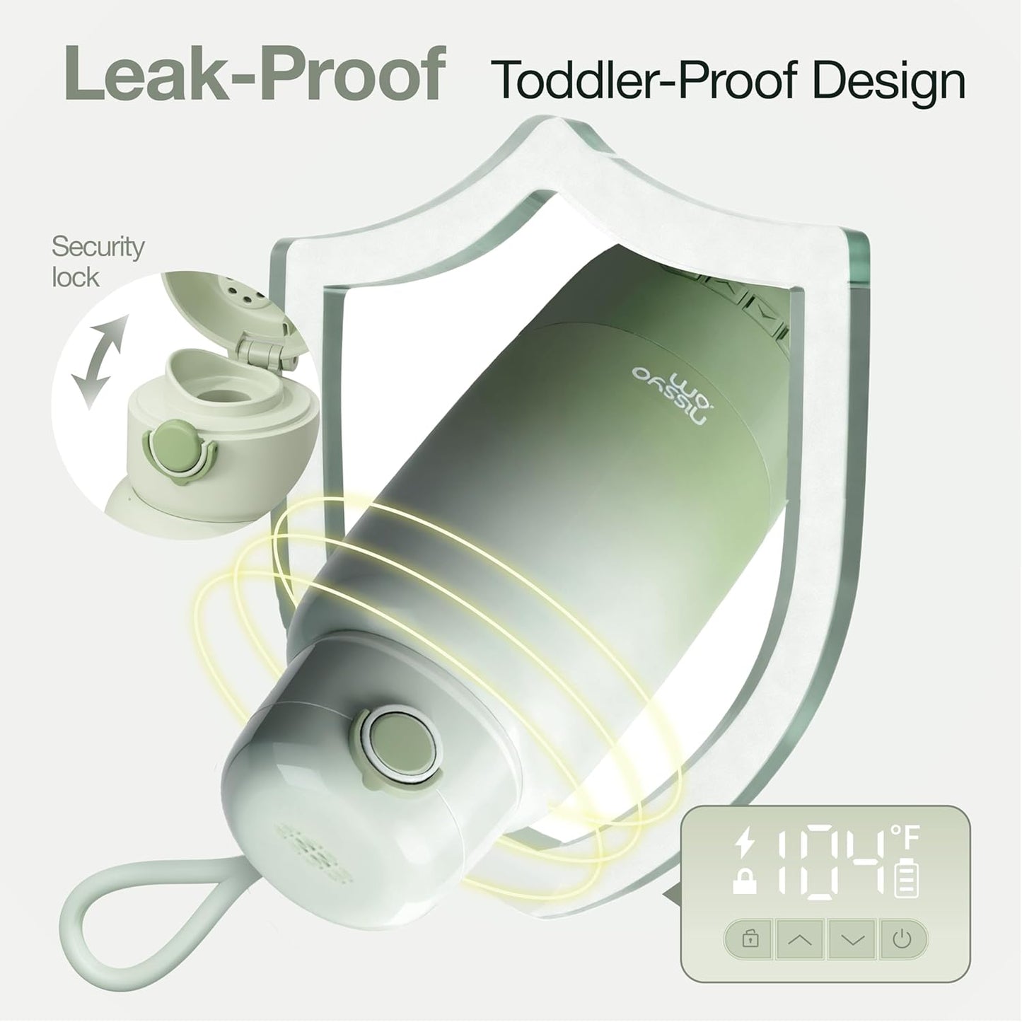 Portable Bottle Warmer for Travel, 17OZ 12000mAh Baby Bottle Warmer with 100W Fast Heating, Super Fast Charging (Full in 1.5H), Accurate Temp Control, Travel Portable Milk Warmer for BabyMilk