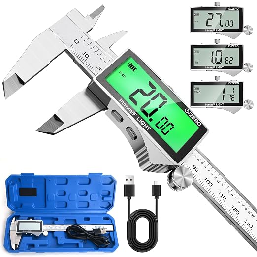 Rechargeable Digital Caliper 6 Inch, High-Precision Stainless Steel Vernier