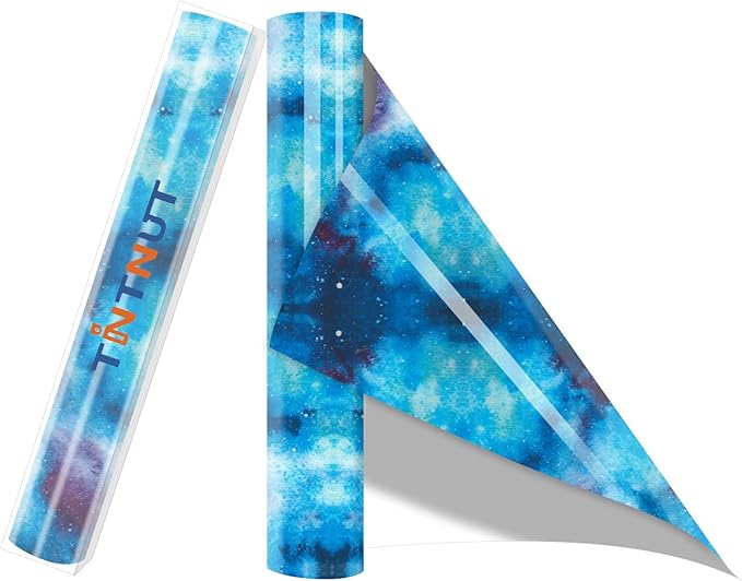 Tintnut Sky Blue Galaxy Glow in the Dark HTV Vinyl, stretch washable, suitable