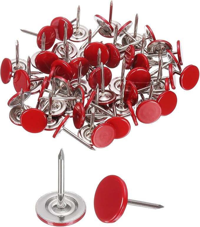uxcell 150Pcs Upholstery Tacks, 11mmx17mm Flat Head Thumb Tack Decorative