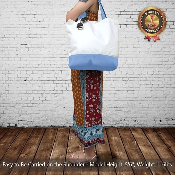 TOPDesign 3-Pack Super Strong Large 12oz Cotton Canvas Tote Bags, Reusable