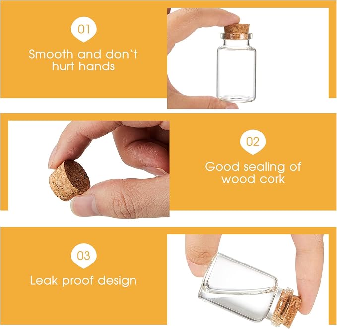 Gerrii 150 Pcs 20 ml Mini Glass Bottles