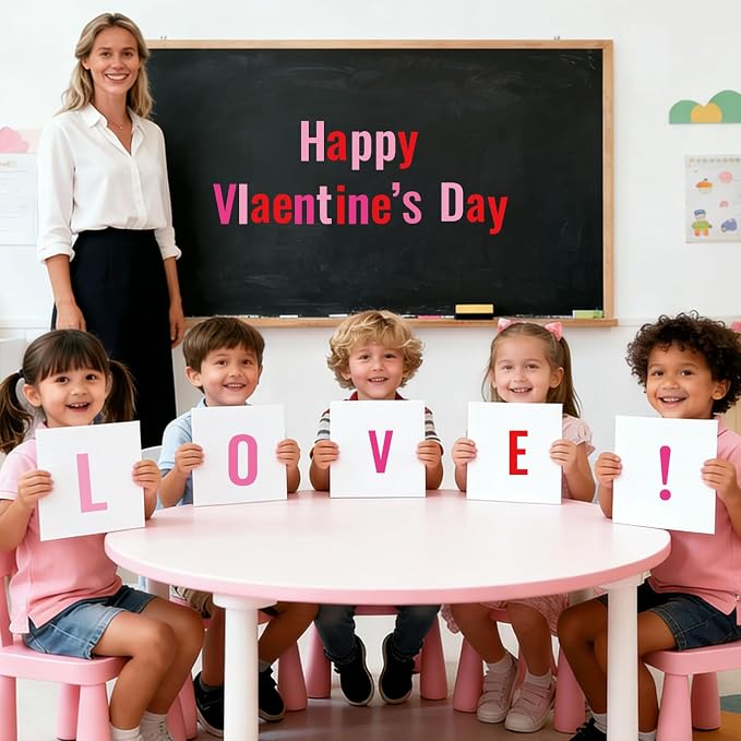 FYSUIMU 134 Pcs Valentine's Day Bulletin Board Letters Alphabet Number Symbol