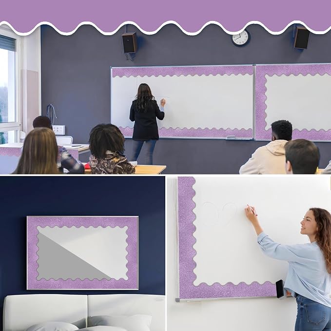 70Ft Shine Bulletin Board Borders，Scalloped Poster Boards Decorations Trim