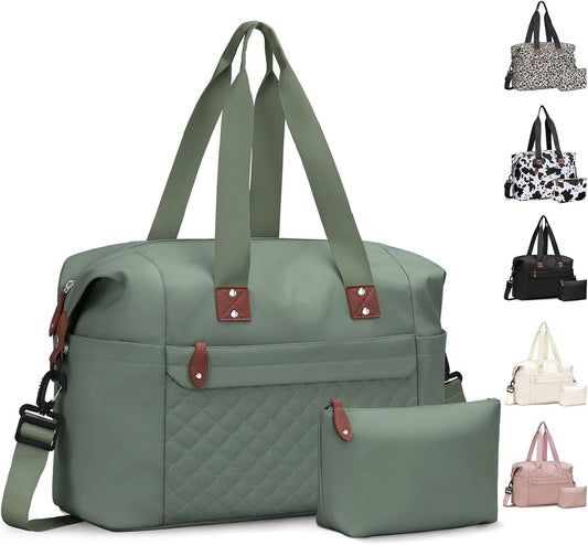 Travel Duffle Bag, Waterproof Weekender Overnight Hospital Bags for Women Men with Toiletry Bag Lightweight Carry on Personal Item Duffle Gym Bag for Travel, Airplanes, Sports