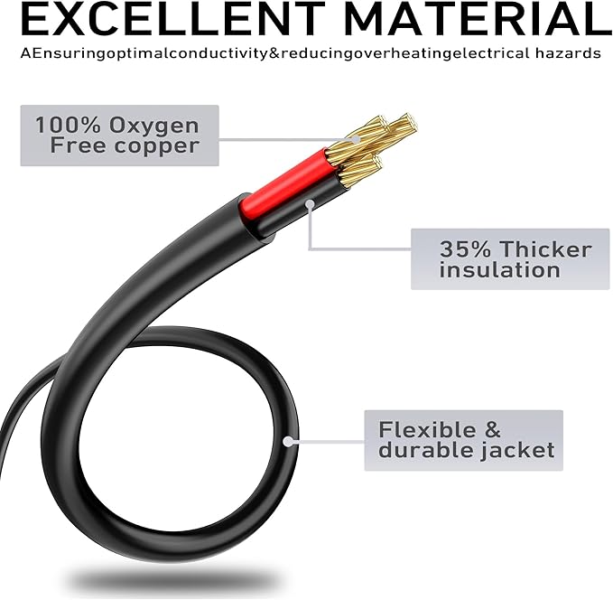 LUCKY TL Indoor Outdoor Extension Cord, 16/3 Gauge Black Long Extension Cord 50ft, Waterproof Flexible Case, Made of Pure Copper, 13A 1625W 16AWG SJTW, 3 Prong Heavy Duty Wire, ETL