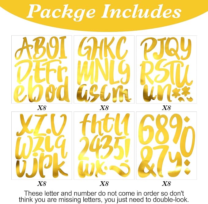 Outus 576 Pieces 8 Sheets Letters Stickers Self Adhesive Vinyl Letter Alphabet