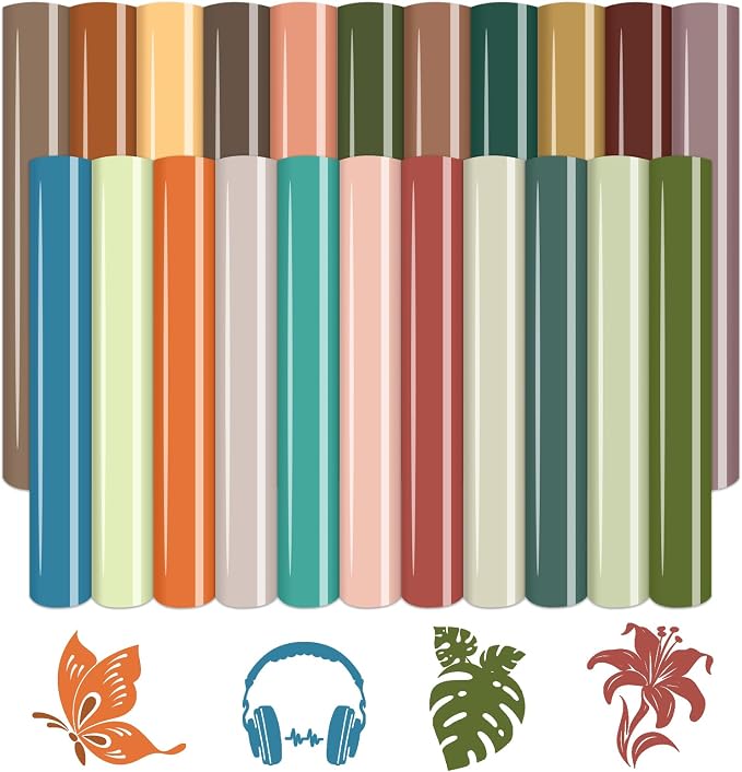 HTVSTD Boho HTV Heat Transfer Vinyl 22 Sheets 12×10in Iron on Vinyl | Dark Boho