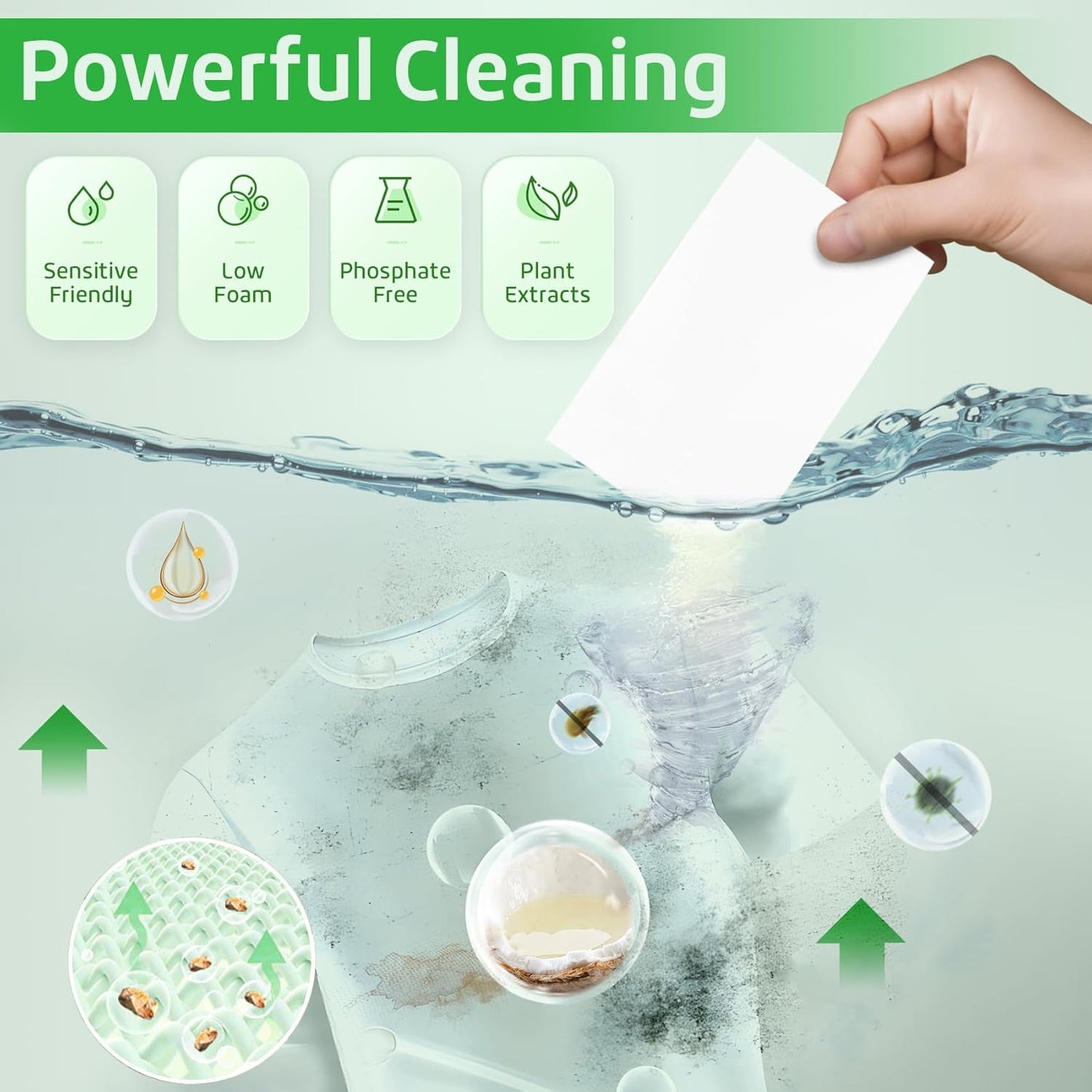Poesie Laundry Detergent Sheets Fresh Scent 160 Count Clear Non-Plastic Hypoallergenic Liquid Less Sheets for Home Dorm Travel Camping & Hand Washing Clean No Waste