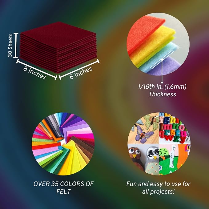 FabricLA Acrylic Felt Sheets for Crafts