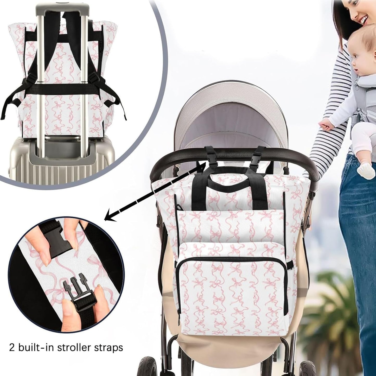 Diaper Bag Backpack,Multifunction Maternity Baby Travel Tote Bag,Large Capacity Changing Bags with Insulted Pocket
