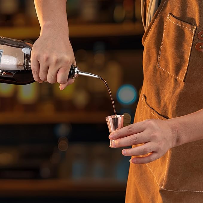Briout Jigger for Bartending, Flat Edge Rose Gold