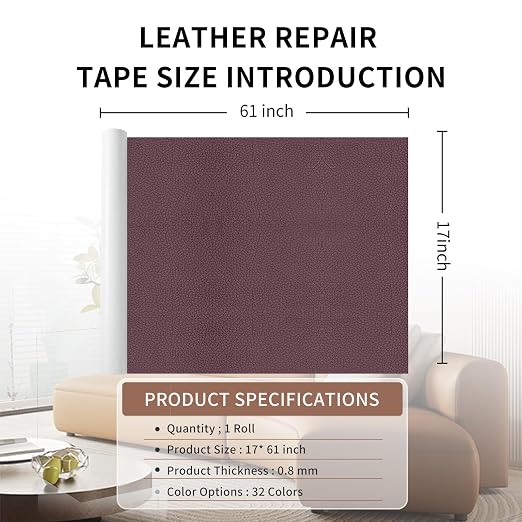Leather Repair Patch Tape, Car Seat, Vinyl Leather Repair Kit